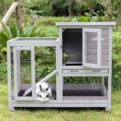 Mia's Pet Supply Rabbit Houses & Accessories Aivituvin Indoor And Outdoor Rabbit Hutch Wood House