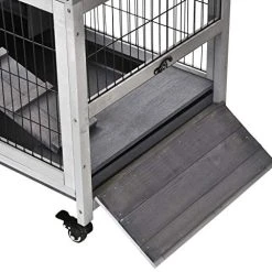 Mia's Pet Supply Rabbit Houses & Accessories PawHut Wooden Indoor Rabbit Hutch Elevated Cage Habitat