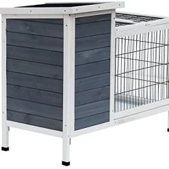 Mia's Pet Supply 36" Raised Outdoor Weatherproof Wooden Rabbit Hutch - Durable Bunny Cage for Outdoor Use 10 Mia's Pet Supply Rabbit Houses & Accessories PawHut 36