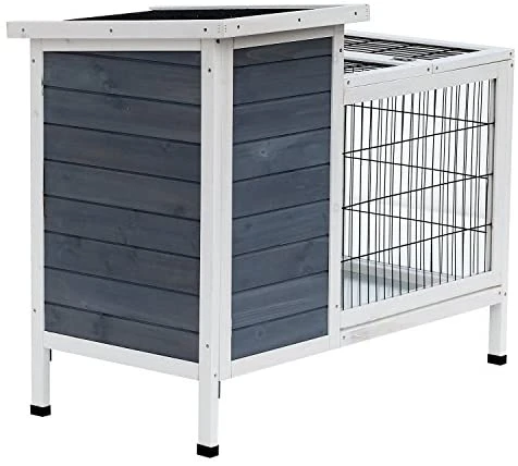 Mia's Pet Supply 36" Raised Outdoor Weatherproof Wooden Rabbit Hutch - Durable Bunny Cage for Outdoor Use 4 Mia's Pet Supply Rabbit Houses & Accessories PawHut 36" Raised Outdoor Weatherproof Wooden Rabbit Hutch Bunny Cage