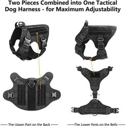 Mia's Pet Supply Tactical Dog Harness And Bungee Dog Leash Set For Large Medium Dogs Leashes And Harness