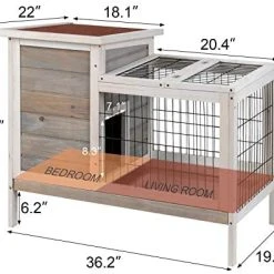 Mia's Pet Supply Scurrty Wooden Rabbit Hutch For Outdoor Indoor