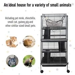 PawHut Rolling Cage for Rabbits, Chinchillas & Hamsters - Durable Rabbit House with Accessories 11 Mia's Pet Supply Rabbit Houses & Accessories PawHut Rolling Cage Pet For Rabbits, Chinchillas, Hamsters