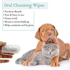 Mia's Pet Supply Hygiene GARYOB Pet Dental Fingers Wipes, Oral Cleansing Teeth Wipes Pads For Dogs And Cats