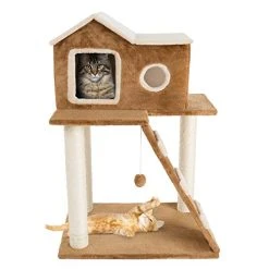 Mia's Pet Supply 3 Tier Cat Tree- Plush Multilevel Cat Tower With Scratching Posts