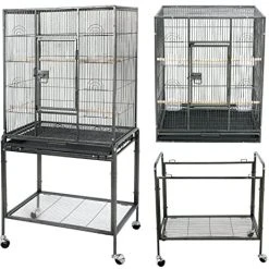 Mia's Pet Supply Aviary & Perches ZENY Bird Cage With Stand Wrought Iron Construction 53-Inch Pet Bird Cage