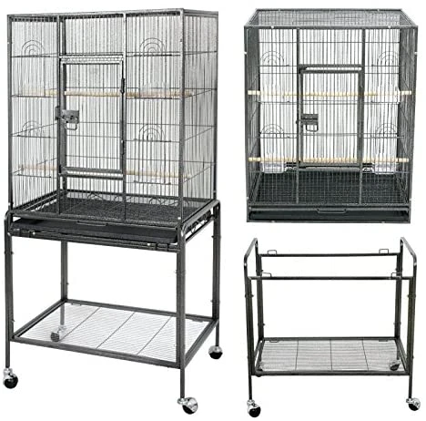 ZENY 53-Inch Wrought Iron Bird Cage with Stand - Durable Aviary & Perches for Pet Birds 2 Mia's Pet Supply Aviary & Perches ZENY Bird Cage With Stand Wrought Iron Construction 53-Inch Pet Bird Cage