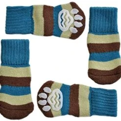 Mia's Pet Supply Apparel Posch Anti-Slip Knit Socks For Pets With Traction Soles For Indoor