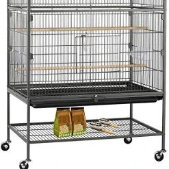 Mia's Pet Supply Aviary & Perches Topeakmart Wrought Iron Large Flight Parrot Bird Cage For Multiple Parakeets