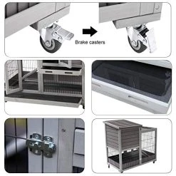 Mia's Pet Supply Rabbit Houses & Accessories Aivituvin Indoor And Outdoor Rabbit Hutch Wood House