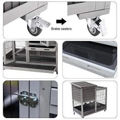 Mia's Pet Supply Rabbit Houses & Accessories Aivituvin Indoor And Outdoor Rabbit Hutch Wood House