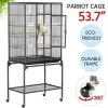 Mia's Pet Supply Aviary & Perches Yaheetech 54-inch Wrought Iron Standing Large Parrot Parakeet Flight Bird Cage