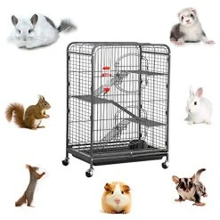 Mia's Pet Supply Metal Ferret Cage Indoor Outdoor Small Animals Hutch Rabbit Houses & Accessories
