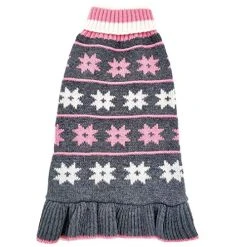 Mia's Pet Supply Turtleneck Dog Sweater Dress Knit Pullover Warm Cat Sweater