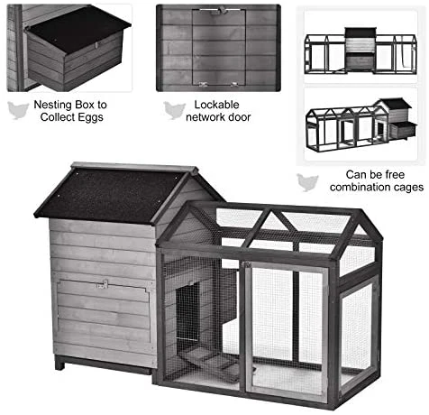 Mia's Pet Supply PawHut Large 100" Solid Wood Deluxe Outdoor Chicken Coop - Durable & Spacious Chicken Cage 4 Mia's Pet Supply PawHut Large 100" Solid Wood Deluxe Outdoor Chicken Coop Chicken Coop Cages