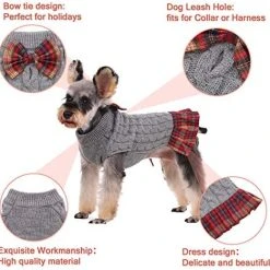 Mia's Pet Supply Kuoser Dog Sweater, Dog British Style Sweater Dress Warm Dog Sweaters Apparel