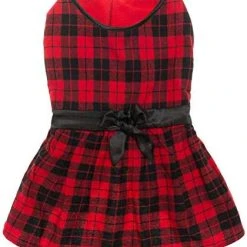 Mia's Pet Supply Apparel Plaid Fleece Dress Dog Jacket For Large Dogs