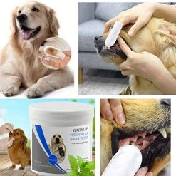 Mia's Pet Supply Hygiene GARYOB Pet Dental Fingers Wipes, Oral Cleansing Teeth Wipes Pads For Dogs And Cats