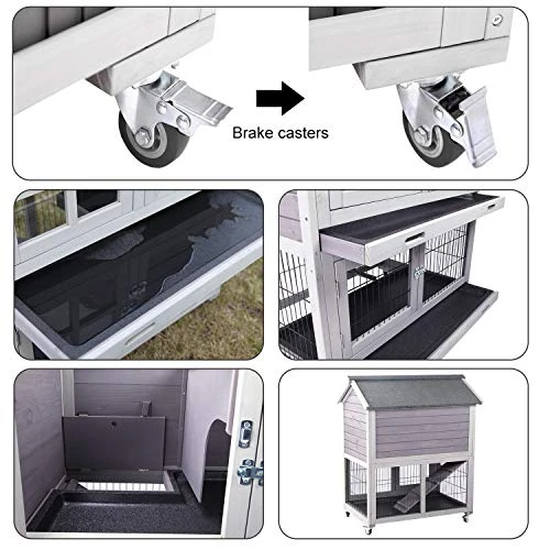 Mia's Pet Supply Aivituvin Rabbit Hutch - Outdoor & Indoor Rabbit House with Run, Durable & Spacious 4 Mia's Pet Supply Aivituvin Rabbit Hutch Outdoor Indoor With Run
