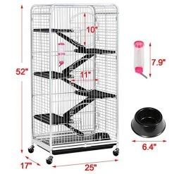 Mia's Pet Supply Rabbit Houses & Accessories Topeakmart 6 Level 52’’ Large Ferret Cage Chinchilla Squirrels Rabbit Small Animal Hutch