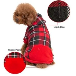 Mia's Pet Supply BINGPET Plaid Dog Hoodie Dog Fleece Sweater