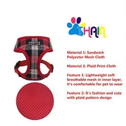 Mia's Pet Supply THAIN Soft Mesh Dog Harness With Leash Plaid Adjustable Dog No Pull Harnesses