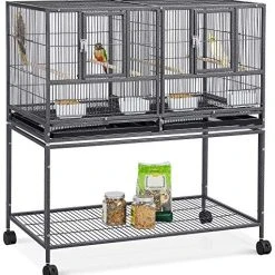 Mia's Pet Supply Aviary & Perches YAHEETECH 41.5" Stackable Divided Breeder Breeding Parakeet Bird Cage