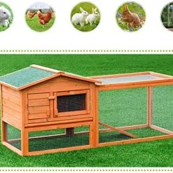 Mia's Pet Supply Tangkula Chicken Coop Outdoor Wooden Chicken Coop Garden Backyard Farm Bunny