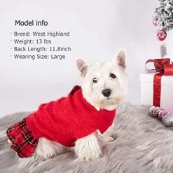 Mia's Pet Supply Apparel Turtleneck Dogs Sweaters Dress With Bowtie Knitwear Pullover