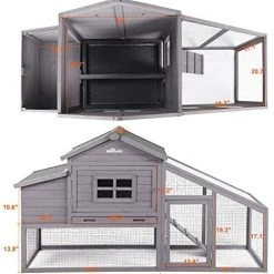 Mia's Pet Supply Rabbit Houses & Accessories Outdoor Large Hen House With Nest Box Poultry Cage, Rabbit Hutch