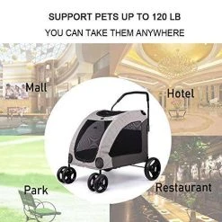 Mia's Pet Supply Large Pet Stroller Breathable Mesh Window