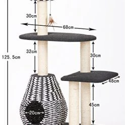 Mia's Pet Supply Ace - PetPals Cat Tree & Cat Condo-Four Level Perch & Condo Lounger Cat Toys