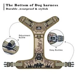Mia's Pet Supply FIVEWOODY Tactical Dog Training Harness No Pulling Front Clip Leashes And Harness