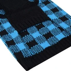 Mia's Pet Supply Apparel PUPTECK Dog Sweater Plaid Pet Cat Winter Knitwear Warm Clothes Blue & Black S/M : Pet Supplies