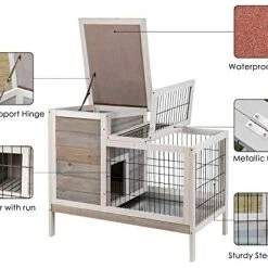 Mia's Pet Supply Scurrty Wooden Rabbit Hutch For Outdoor Indoor