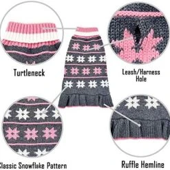 Mia's Pet Supply Turtleneck Dog Sweater Dress Knit Pullover Warm Cat Sweater