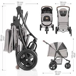 Mia's Pet Supply Luxury Pet Stroller For Puppy, Senior Dog Or Cat Travel