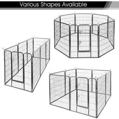 Brand New Mia's Pet Supply Giantex 24/32/40/48 Inch Dog Playpen with Door - 16/8 Panel Pet Playpen for Dogs 16 Mia's Pet Supply Giantex 24/32/40/48 Inch Dog Playpen With Door, 16/8 Panel Pet Playpen