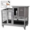 Mia's Pet Supply Rabbit Houses & Accessories Aivituvin Indoor And Outdoor Rabbit Hutch Wood House