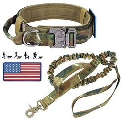 Mia's Pet Supply Tactical Dog Collar And Bungee Leash