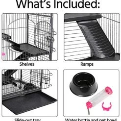 Mia's Pet Supply Houses, Pens & Crates Yaheetech 52" 6 Level Metal Rabbit Cage With 3 Front Doors/Feeder/Wheels