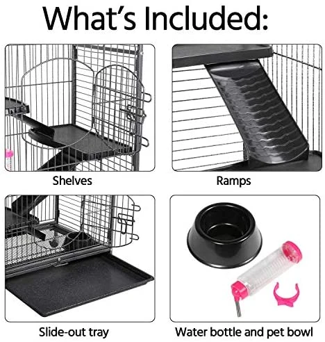 Yaheetech 52" 6-Level Metal Rabbit Cage with 3 Front Doors, Feeder & Wheels - Durable Pet House for Rabbits, Guinea Pigs, and Small Animals 2 Mia's Pet Supply Houses, Pens & Crates Yaheetech 52" 6 Level Metal Rabbit Cage With 3 Front Doors/Feeder/Wheels