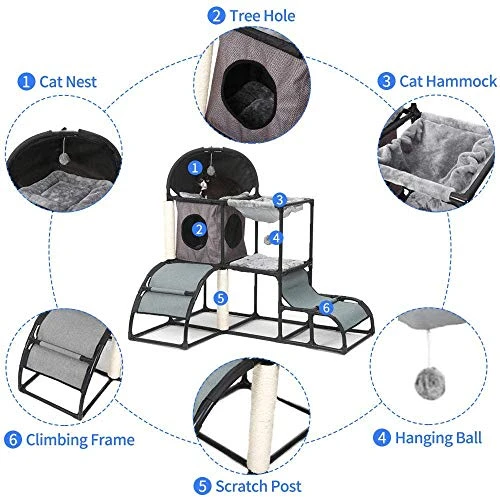 Mia's Pet Supply Cat Tree for Large Cats - Super Stable Cat Furniture with Scratching Posts & Perches 11 Mia's Pet Supply Cat Tree For Large Cats Super Stable Cat Furniture