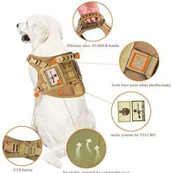 Mia's Pet Supply Tactical Dog Vest Harness, Outdoor Training Service Dog Vest Leashes And Harness