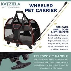 Mia's Pet Supply WPS Airline Approved Removable Wheeled Pet Carrier For Small Pets.