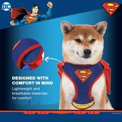 Mia's Pet Supply Apparel DC Comics For Pets Superman Dog Harness