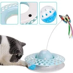 Mia's Pet Supply Funny Automatic Electric Rotating Butterfly & Ball Exercise Kitten Toy