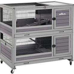 Mia's Pet Supply Rabbit Houses & Accessories Aivituvin Rabbit Hutch Indoor And Outdoor Bunny Cage On Wheels