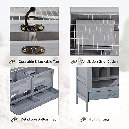 Mia's Pet Supply Wooden Rabbit House & Hamster Cage - Best Price for Small Pets 6 Mia's Pet Supply Rabbit Houses & Accessories PawHut Wooden Hamster Cage Rodent Mouse