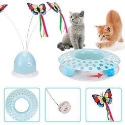 Mia's Pet Supply Funny Automatic Electric Rotating Butterfly & Ball Exercise Kitten Toy
